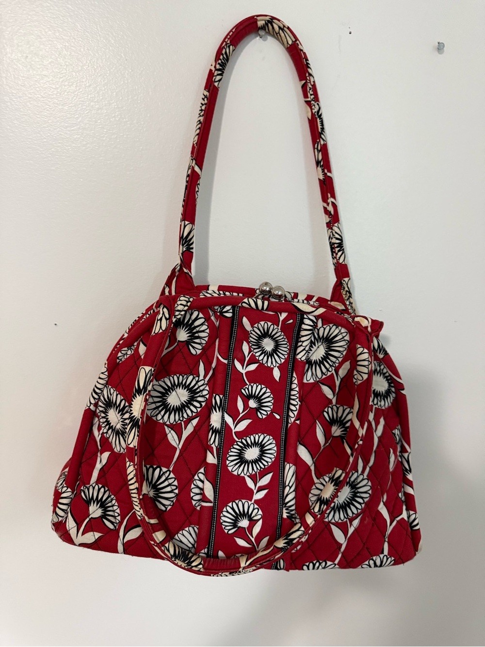 Vera Bradley Red Floral Quilted Shoulder Bag